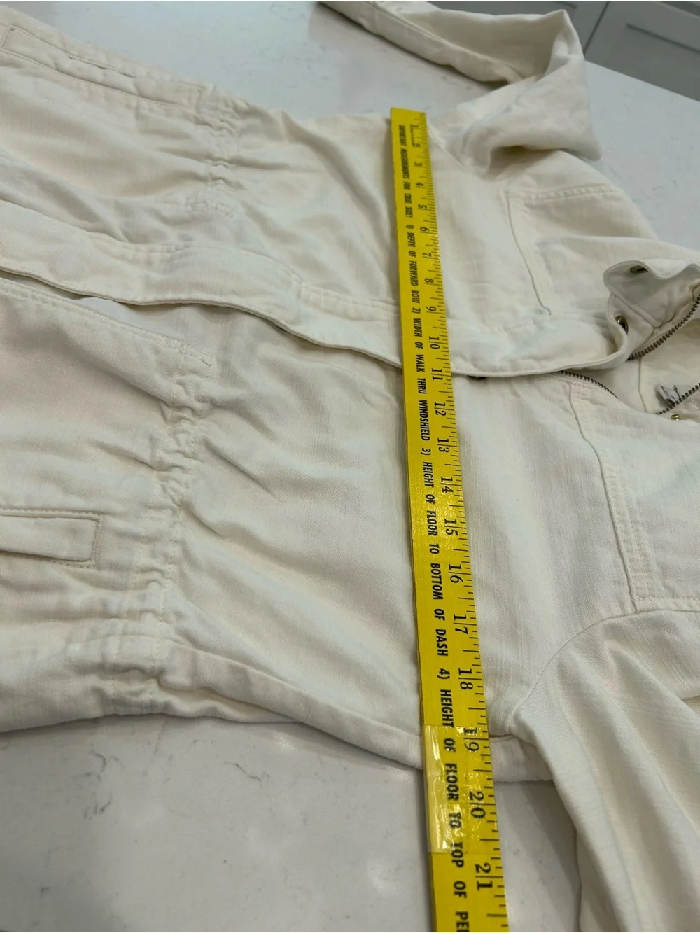 J. Crew Cream Drawstring Waist Utility Jacket